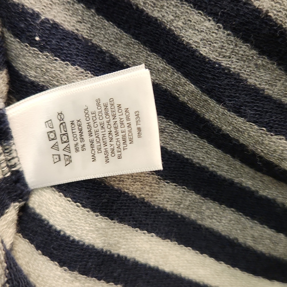 British Khaki Navy & Gray Striped T-Shirt Mini Dress – Size XS - Picture 5 of 11